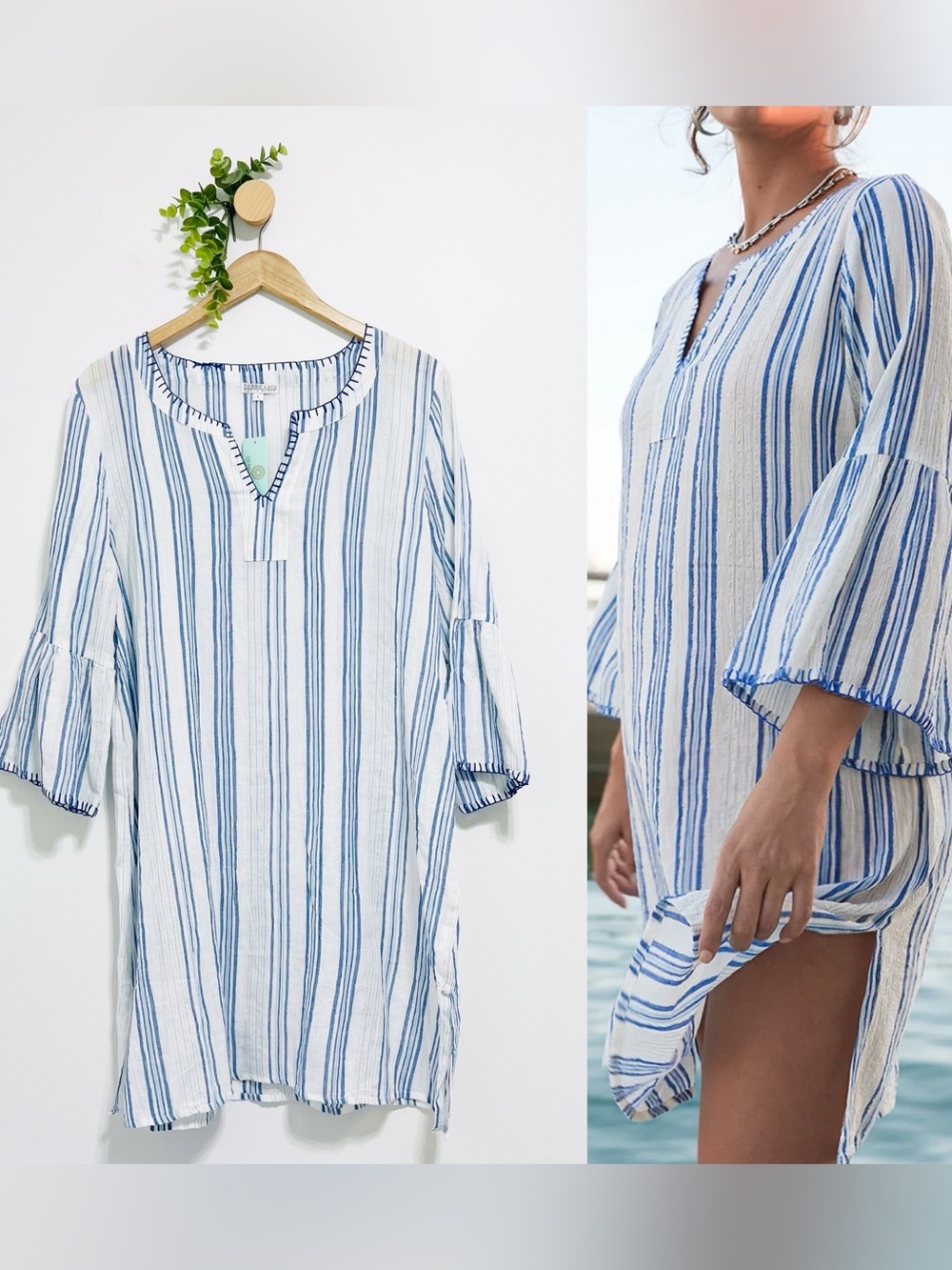 Debbie Katz NWT Striped Marcia Beach Coverup Tunic